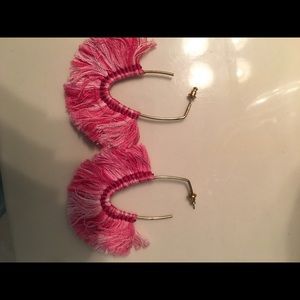 Hot pink fringe earrings